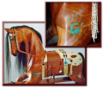 Al Carr creates wooden rocking and gliding horse in Fredericksburg, TX.