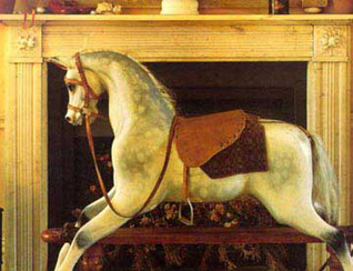 Native Texan - Horse by fireplace