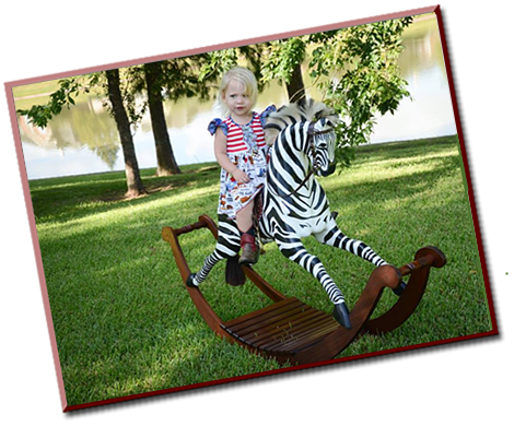 Wooden rocking horse by Al Carr in Fredericksburg, TX.